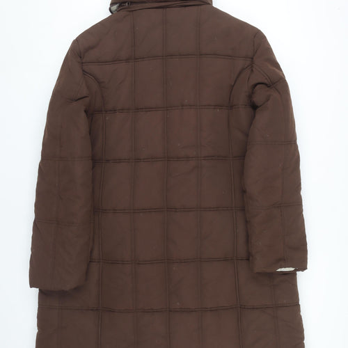 Cotton Traders Brown Long Puffer Coat Size 18 Women's