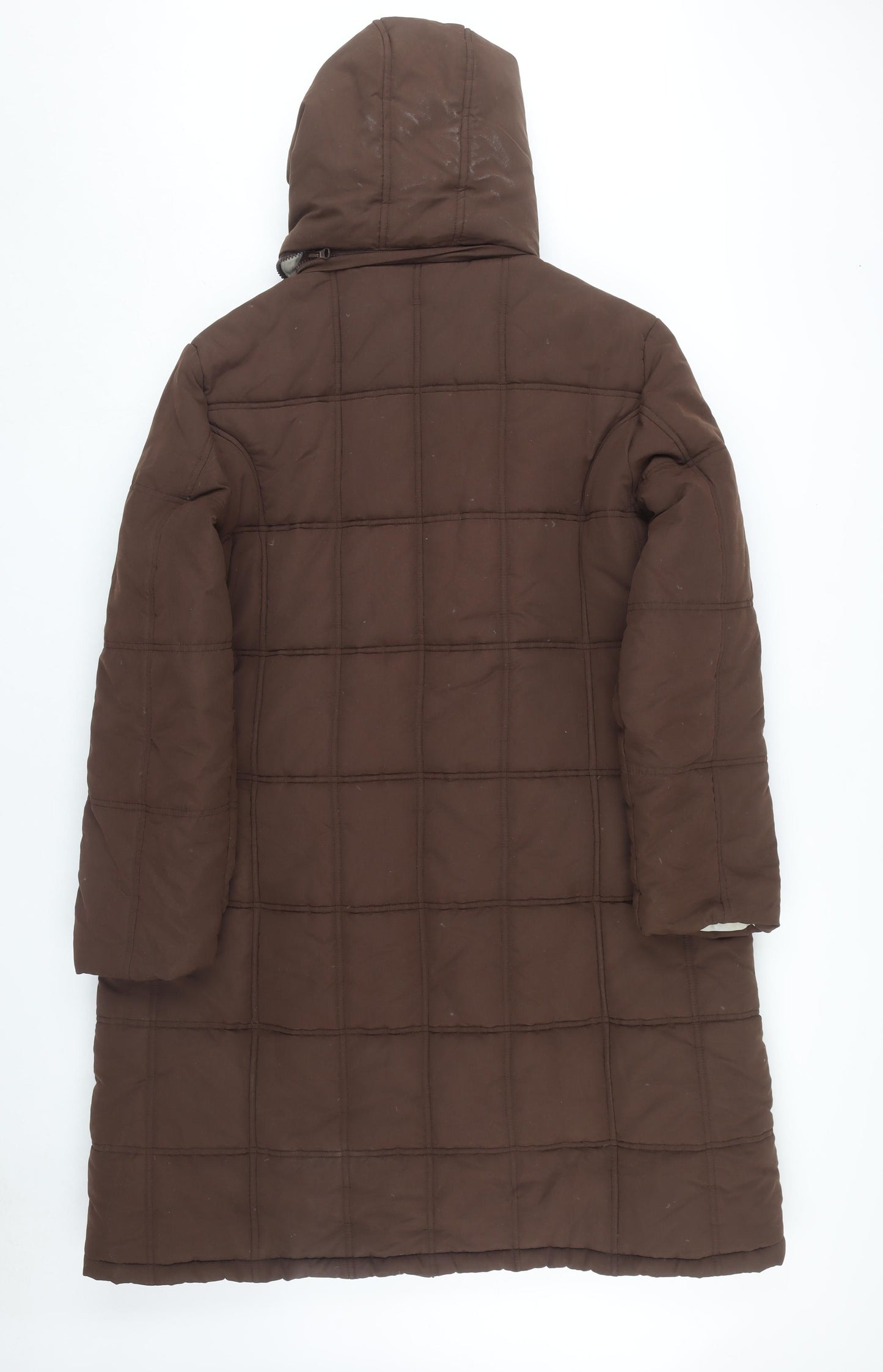 Cotton Traders Brown Long Puffer Coat Size 18 Women's