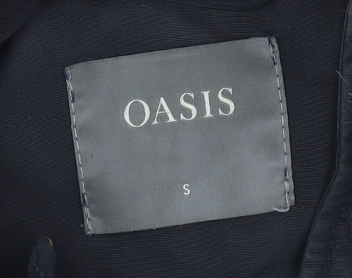 Oasis Women's Black Hooded Parka Coat S Polyester Winter