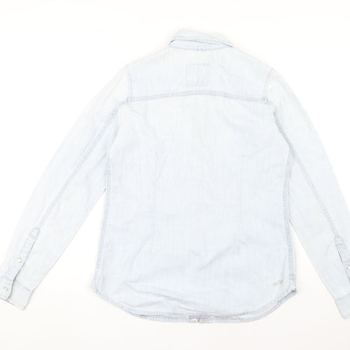 Fat Face Women's Blue Denim Button-Up Shirt Size 10
