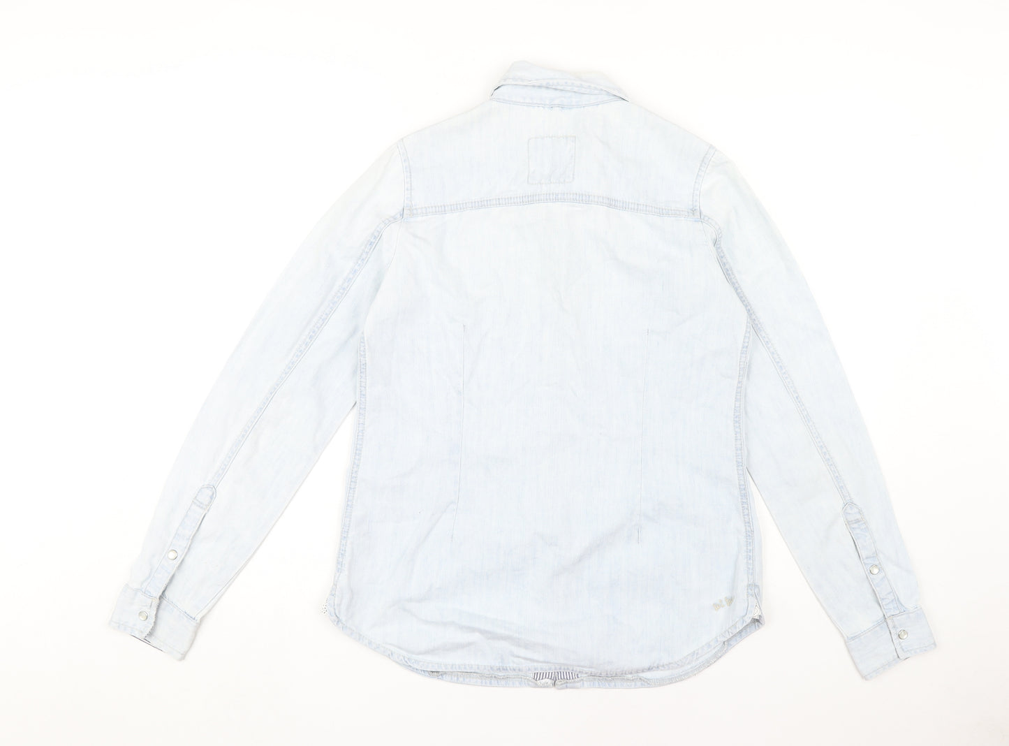Fat Face Women's Blue Denim Button-Up Shirt Size 10