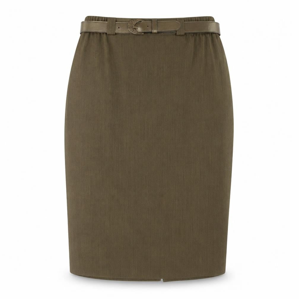 Front view of GOLD by Michael Women's Brown Pencil Skirt, size 14