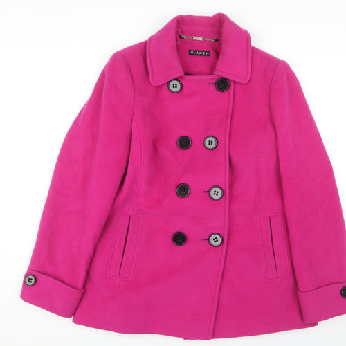 Planet Women's Pink Wool Pea Coat Size 14