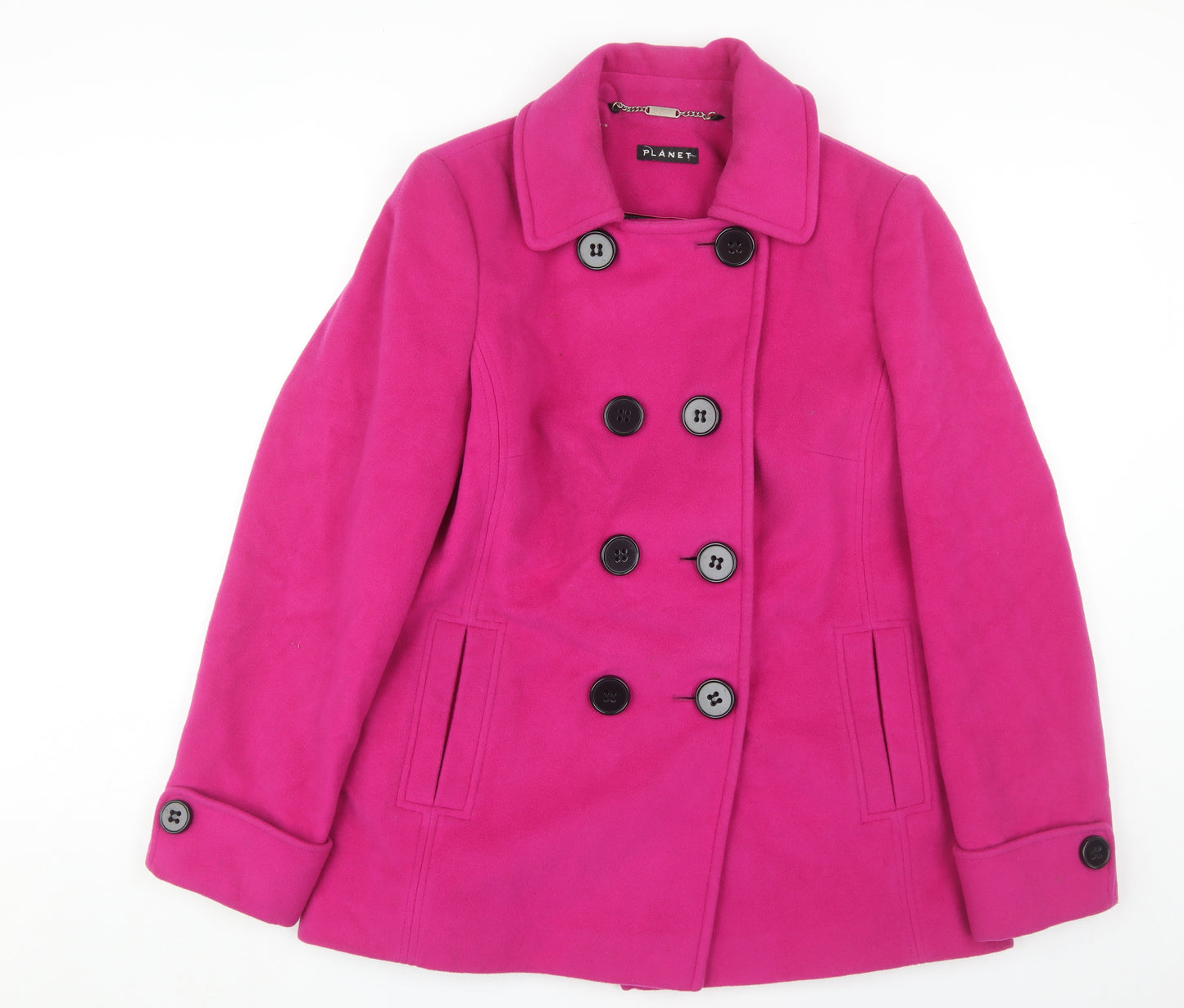 Planet Women's Pink Wool Pea Coat Size 14