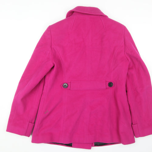 Planet Women's Pink Wool Pea Coat Size 14