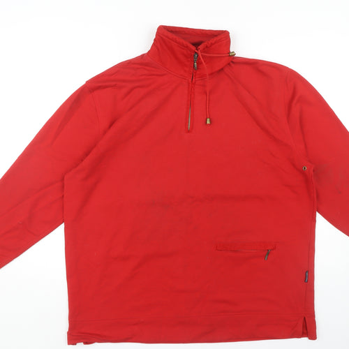 Roberto Sarto Red XL Men's Half-Zip Sweatshirt