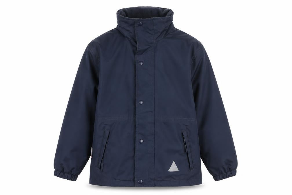 Front view of Result boys’ blue waterproof rain coat 9-10 years