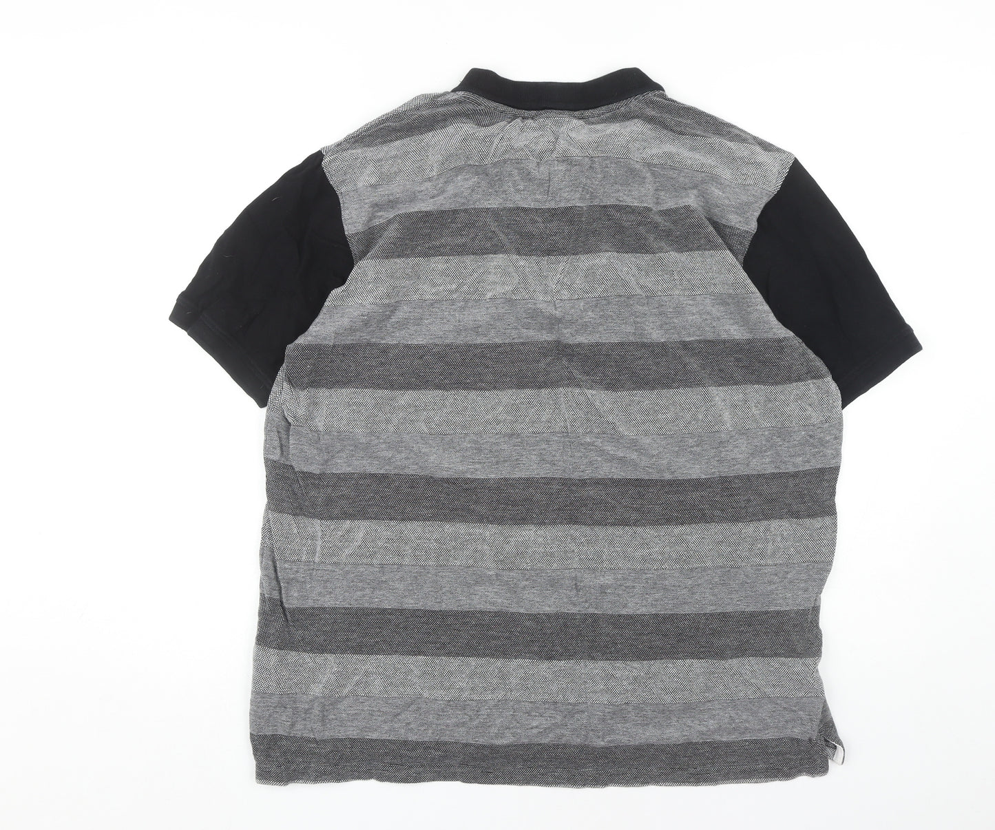 McKenzie Men's Black & Grey Striped Polo Shirt XL