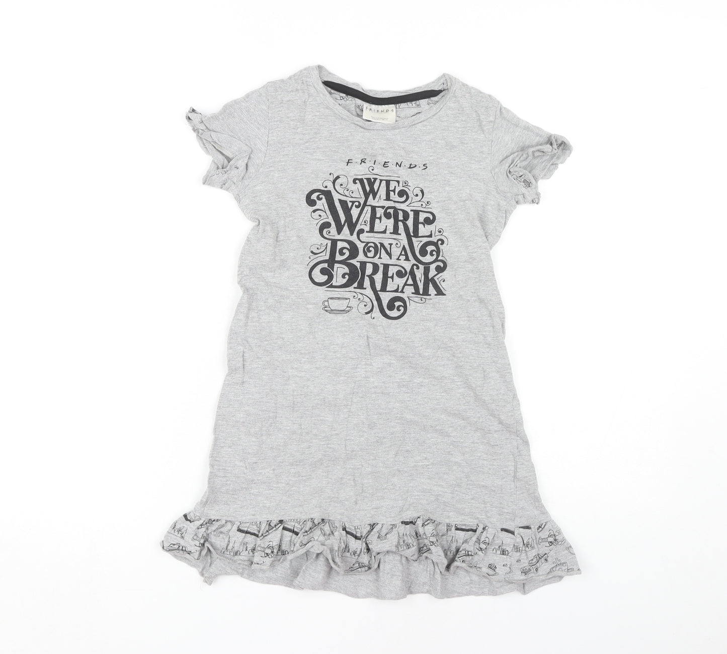 Friends Girls Grey T-Shirt Dress 9-10 Years TV Casual