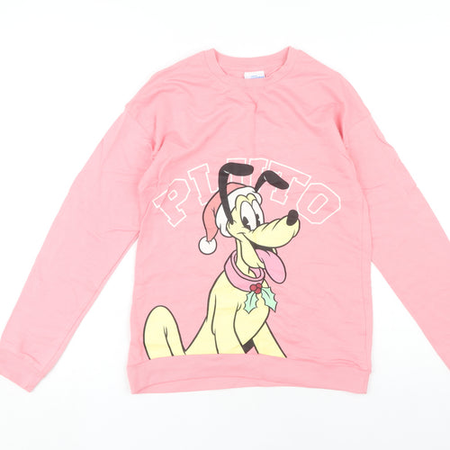 Disney Mickey & Friends Girls Pink Sweatshirt 12-13 Years, Long Sleeve