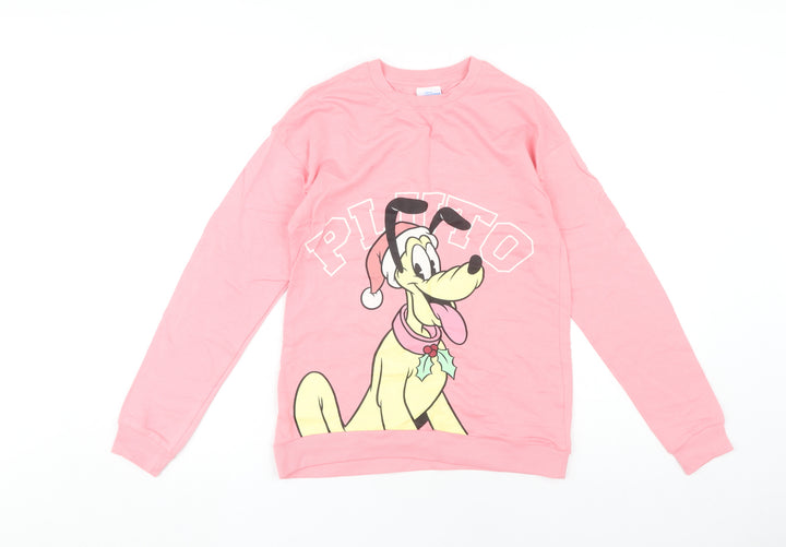Disney Mickey & Friends Girls Pink Sweatshirt 12-13 Years, Long Sleeve