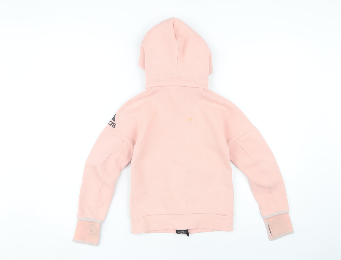Adidas Girls Pink Full Zip Hoodie - 7-8 Years