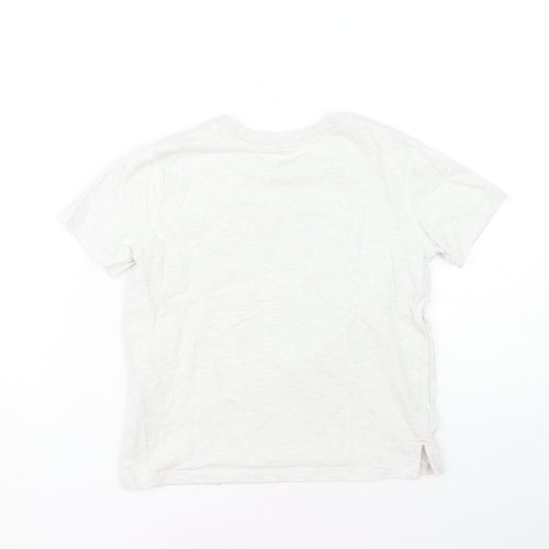 DKNY Girls White Graphic T-Shirt, 8 Years, Casual Designer Top