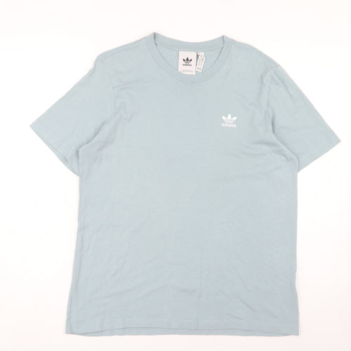 Adidas Men Blue T-Shirt Crew Neck S Logo Accent