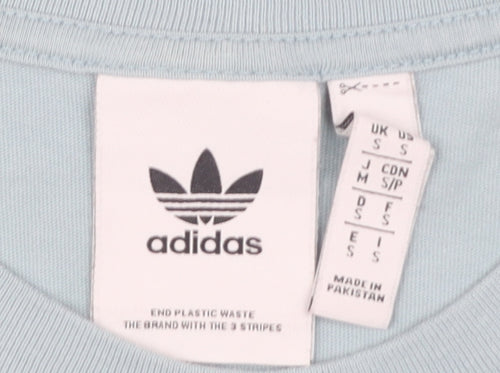Adidas Men Blue T-Shirt Crew Neck S Logo Accent