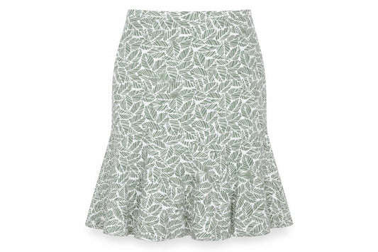 Front view of Eastex Women's Green Floral Polyester Skirt UK, size 12