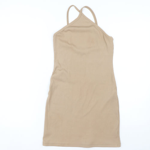 Pull&Bear Women's Beige Slip Dress Size 12