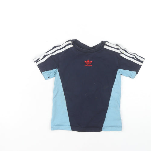 Adidas Boys Blue T-Shirt Size 3-4 Years with Logo