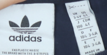Adidas Boys Blue T-Shirt Size 3-4 Years with Logo
