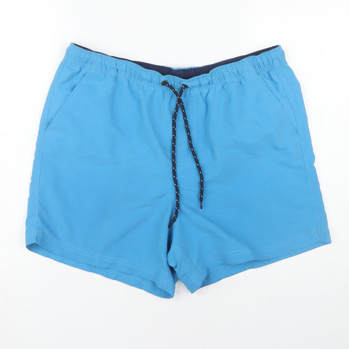 Maine Men's Blue Swim Shorts L Elastic Waist