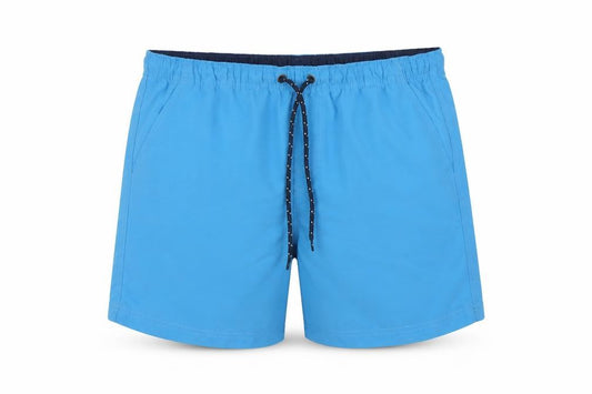 Front view of Maine New England Men's Blue Swim Shorts L Elastic Waist