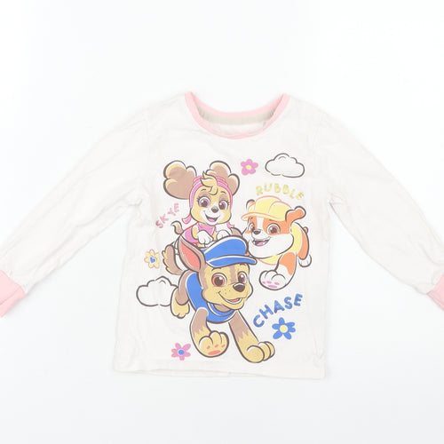 Nickelodeon Girls White Pyjama Top 3-4 Years - PAW Patrol Print