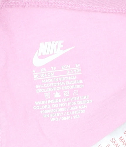 Nike Girls Pink Biker Shorts, Size 3-4 Years, Activewear