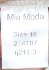 Mia Moda Women's Beige Flare Midi Skirt, Size 16