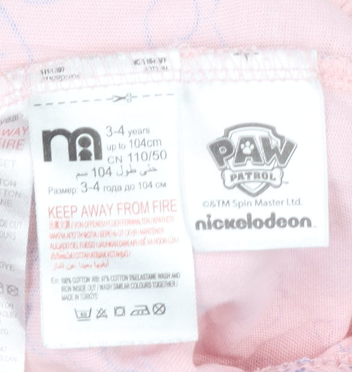 Girls Pink PAW Patrol Pyjama Pants, 3-4 Years, Cotton Blend