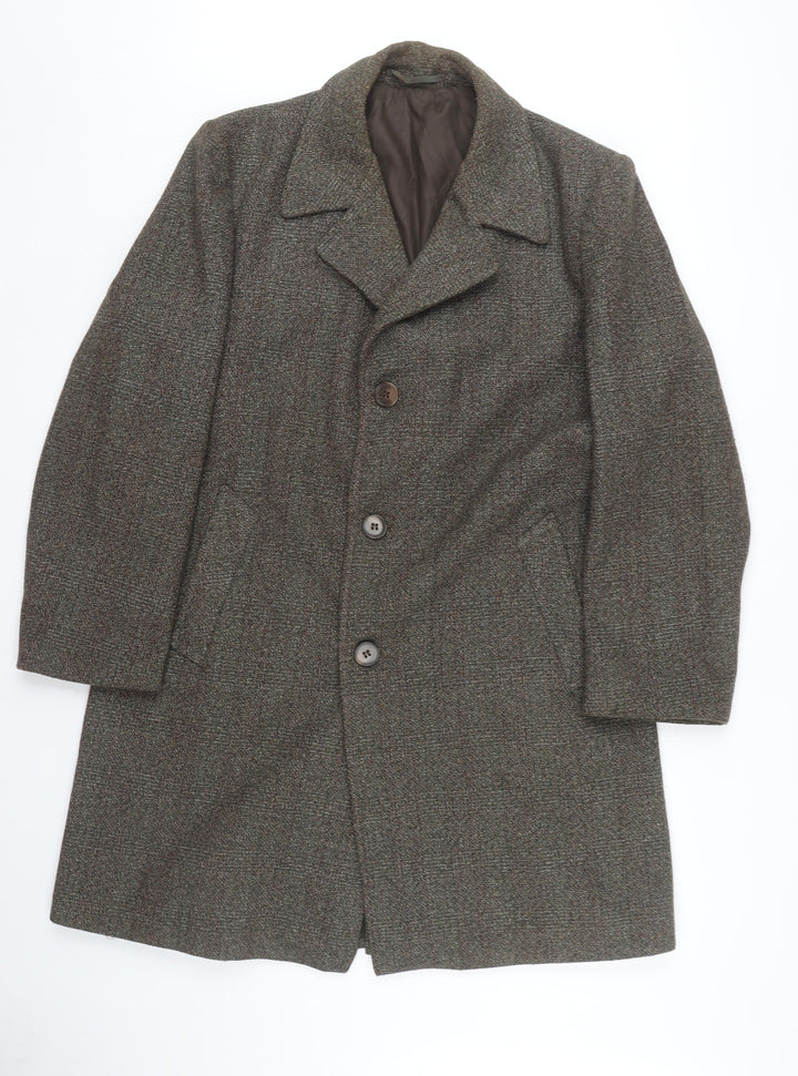 Foster Menswear Men's Brown Overcoat, Size 42, Classic Style