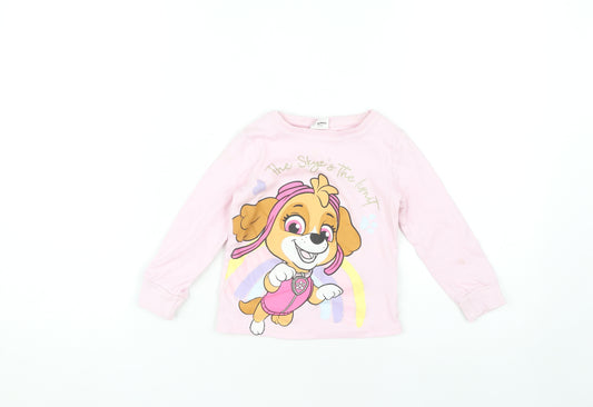 Girls Pink Paw Patrol Pyjama Top, 3-4 Years, Long Sleeve