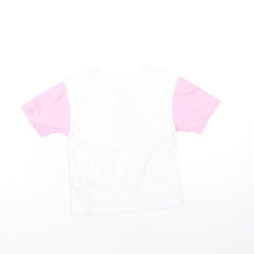 Nike Girls Graphic T-Shirt, White/Pink, 3-4 Years