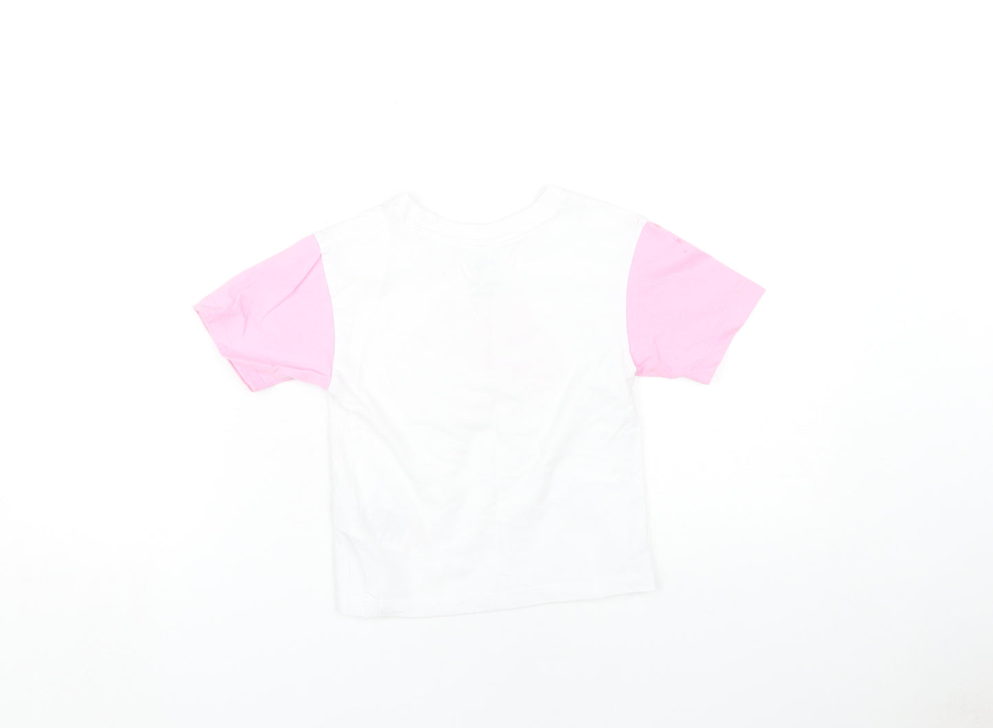 Nike Girls Graphic T-Shirt, White/Pink, 3-4 Years