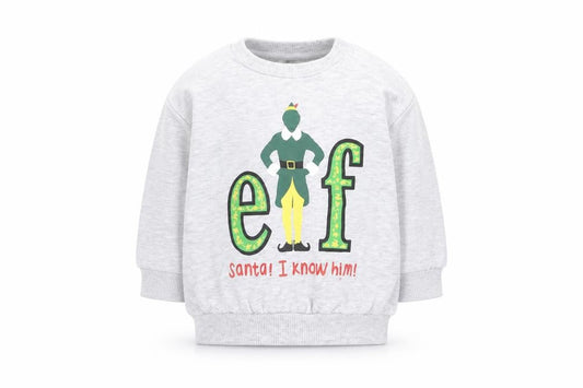 Front view of George unisex grey christmas elf top 6-9 months