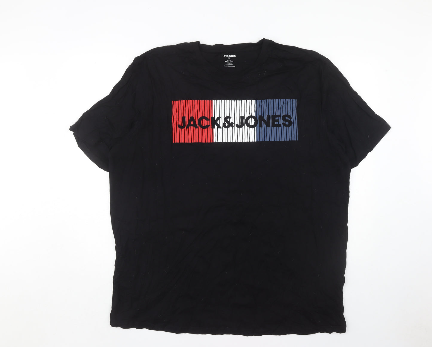 Jack & Jones Men's Black 2XL Graphic T-Shirt