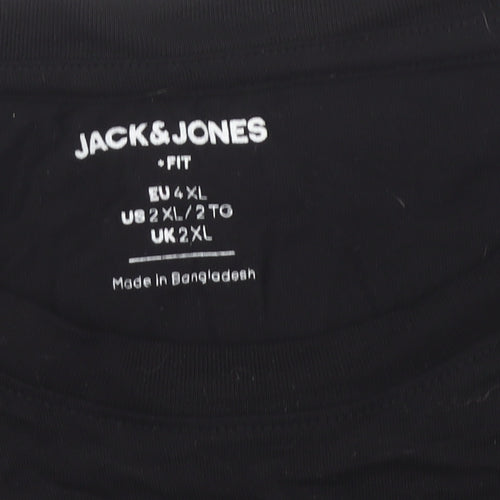 Jack & Jones Men's Black 2XL Graphic T-Shirt