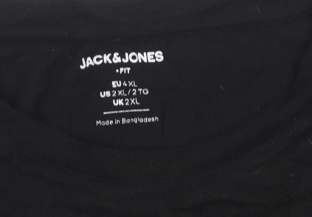 Jack & Jones Men's Black 2XL Graphic T-Shirt