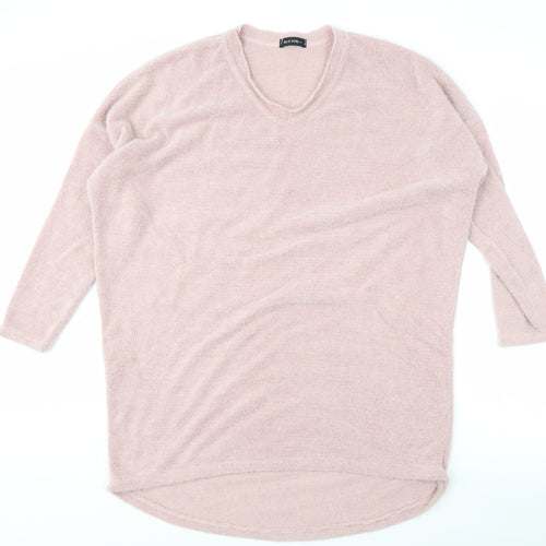 Blue Vanilla Women's Pink V-Neck Pullover Jumper