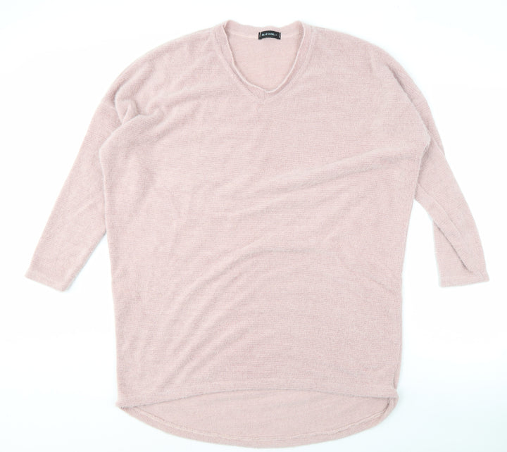 Blue Vanilla Women's Pink V-Neck Pullover Jumper