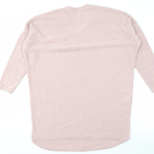 Blue Vanilla Women's Pink V-Neck Pullover Jumper