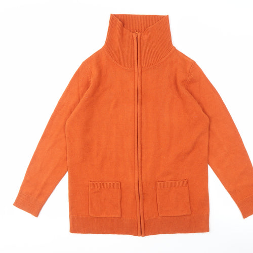 Damart Women's Orange XL Roll Neck Cardigan