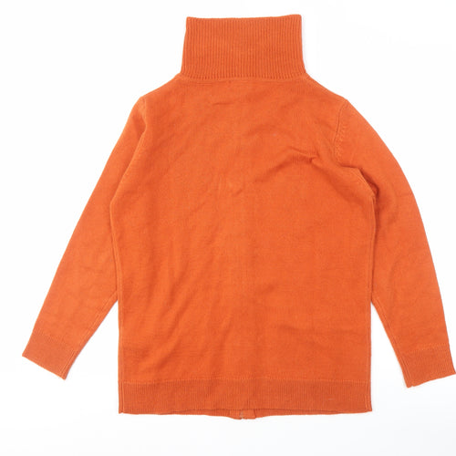 Damart Women's Orange XL Roll Neck Cardigan