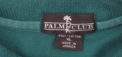 Palm Club Men's Green XL Graphic Print Polo Shirt