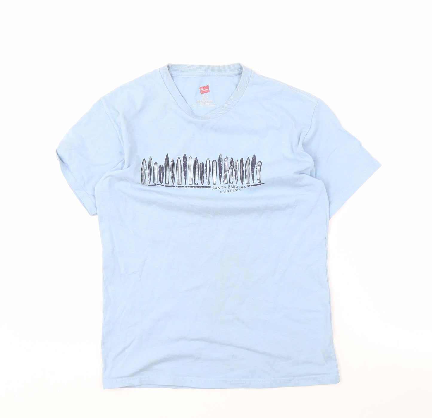 Hanes Unisex Adults Blue Basic T-Shirt M