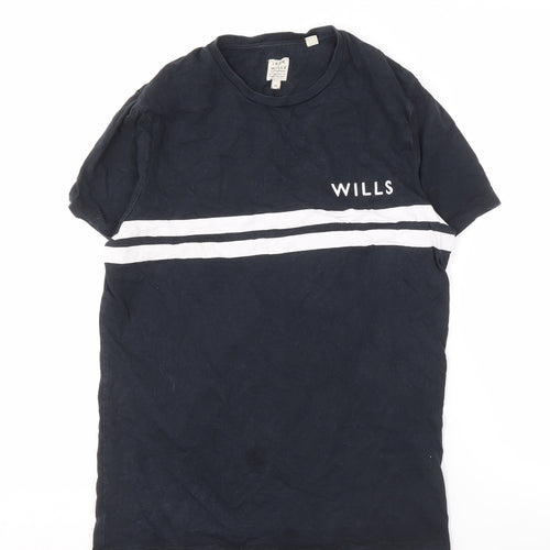 Jack Wills Men's XS Black Crew Neck T-Shirt, Stylish Striped