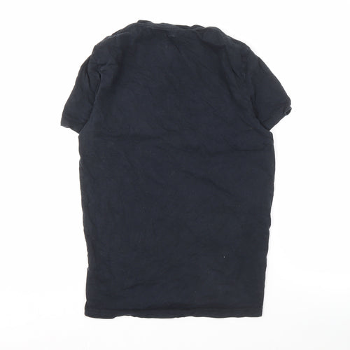 Jack Wills Men's XS Black Crew Neck T-Shirt, Stylish Striped