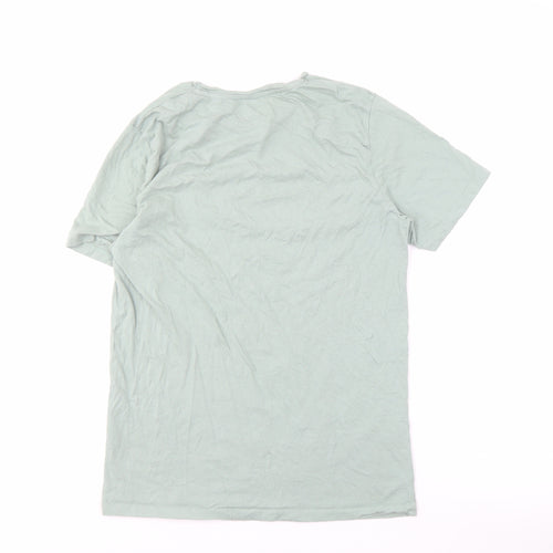 Jack & Jones Men's Green Graphic Print T-Shirt L Slim Fit