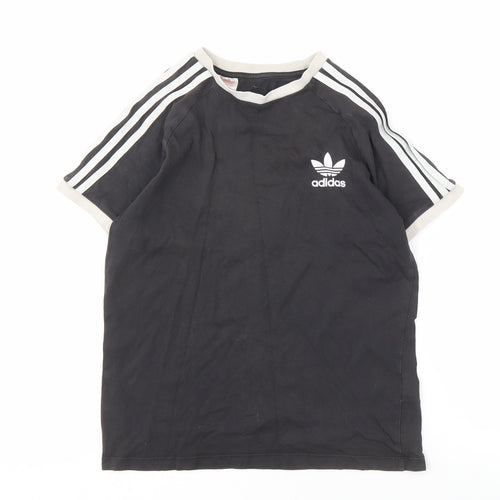Adidas Boys Black T-Shirt, Size 12 Years, Sporty Style