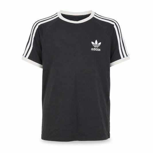 Front view of Adidas boys’ black t-shirt, size 12, years, sporty style