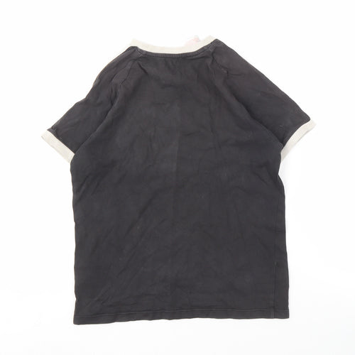 Adidas Boys Black T-Shirt, Size 12 Years, Sporty Style